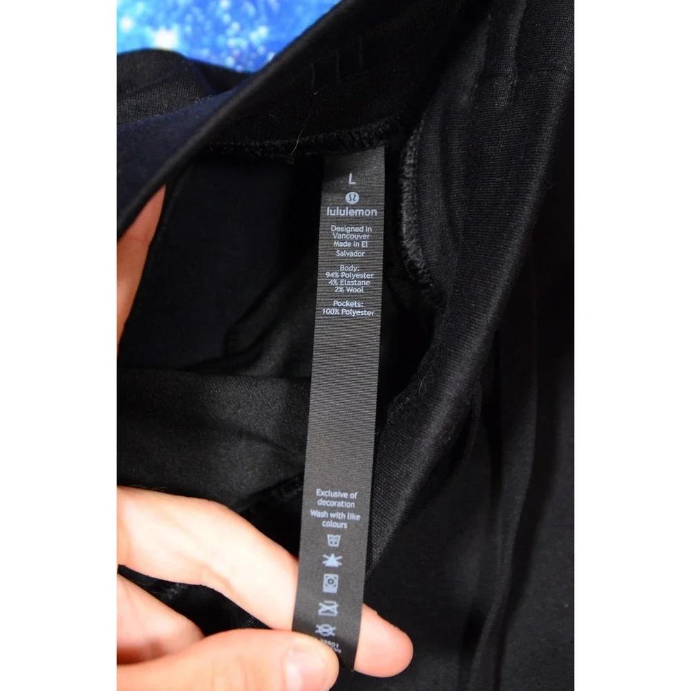 Lululemon Sweatpants Mens Large Black Drawstring Zip Pocket Tapered Athletic